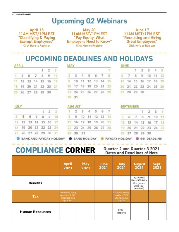 Payday Upcoming Webinars