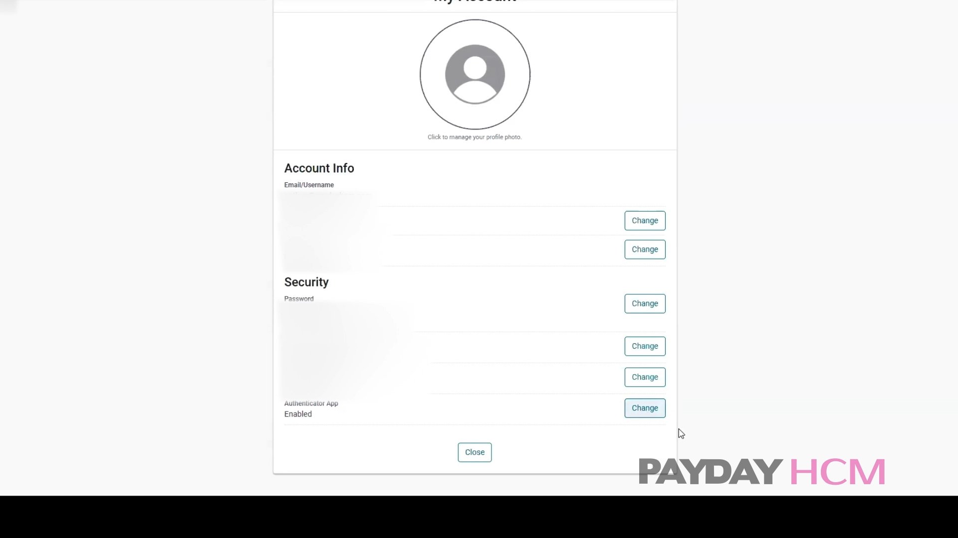 isolved account settings screen