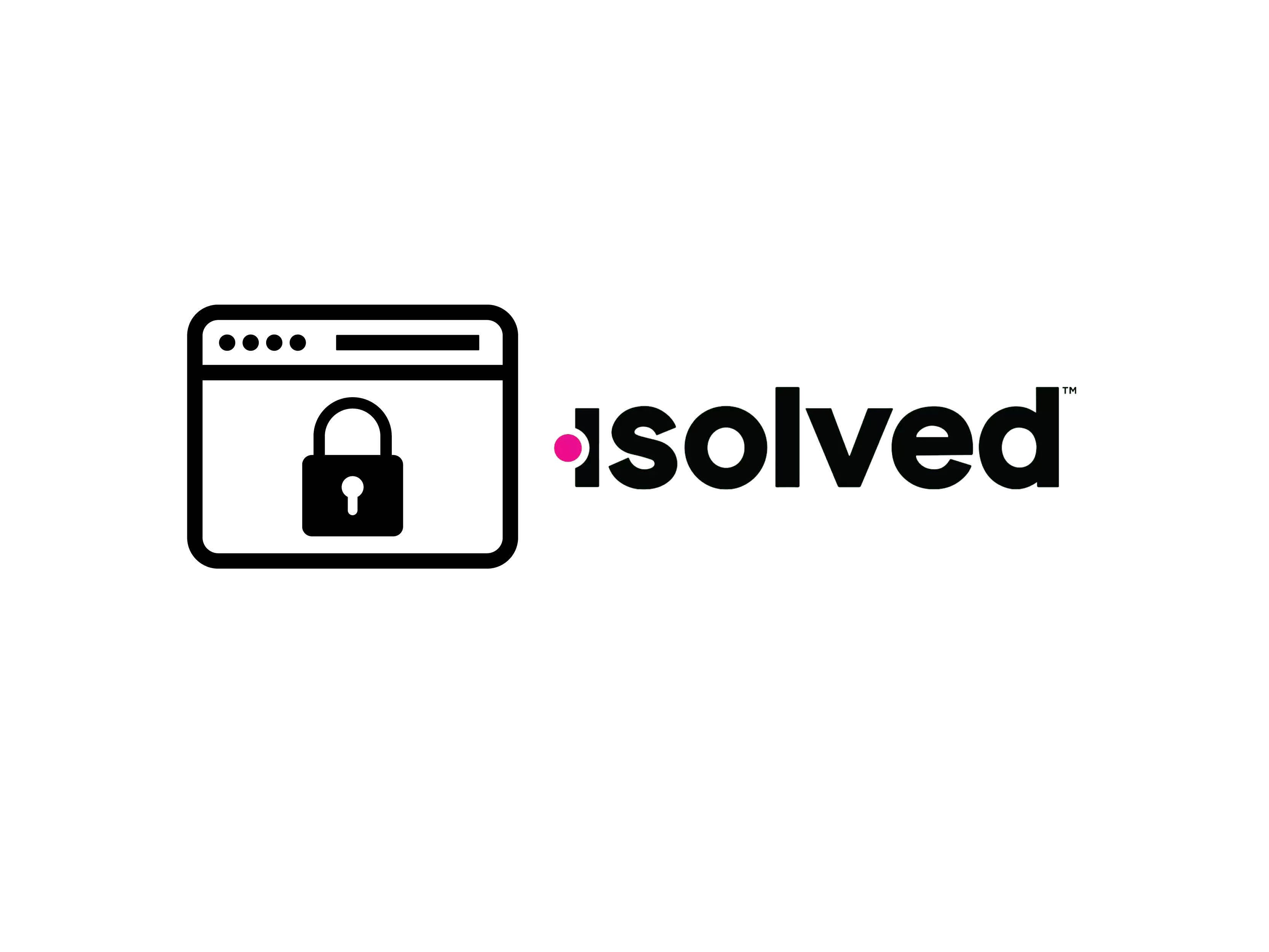 the isolved logo with an icon of a web browser with a lock inside