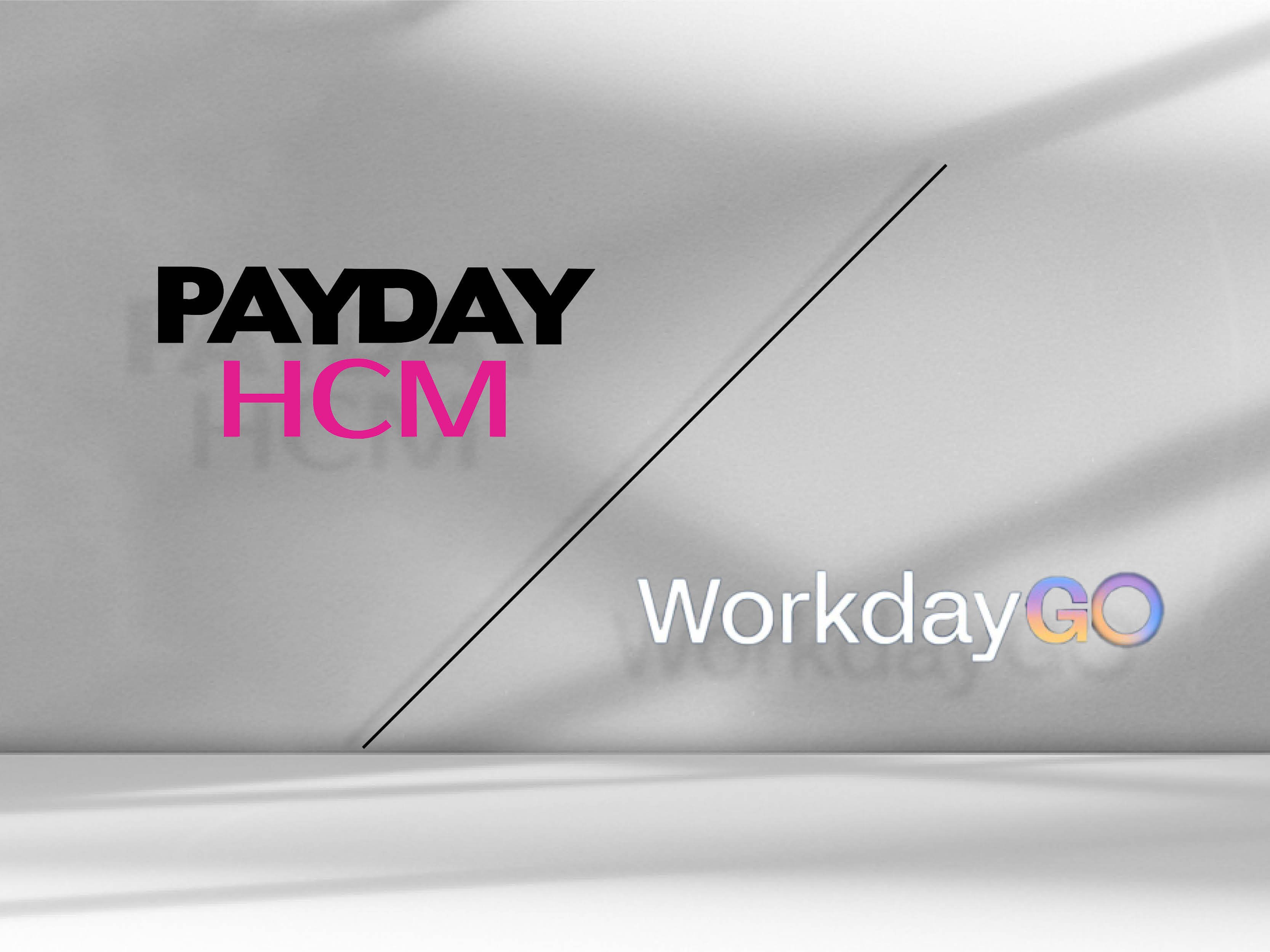 the logos for payday hcm and workday go.